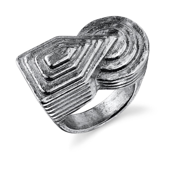 Low Luv x Erin Wasson Jewelry - LOW LUV x Erin Wasson antiqued silver *Deco* boho statement ring 6